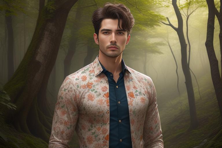 Man in a nature-inspired print outfit