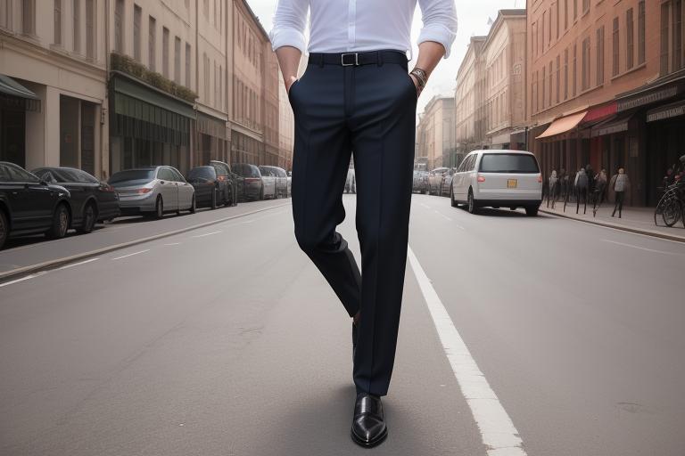Man in stylish wide-leg trousers