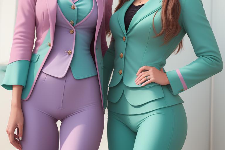 Pastel colored suits in seafoam green