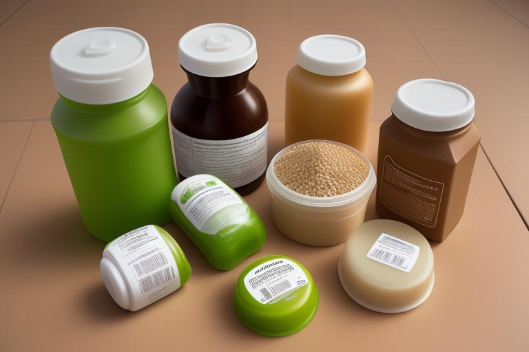Samples of various bioplastics used in packaging.