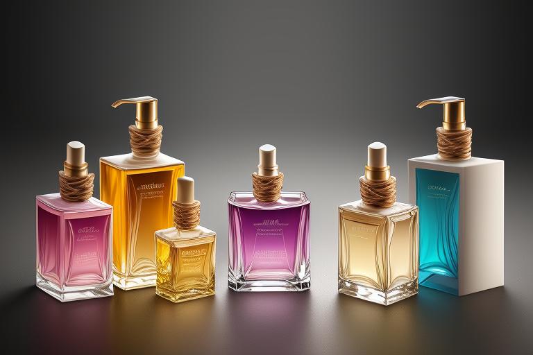 Several fragrance bottles indicating the concept of fragrance layering