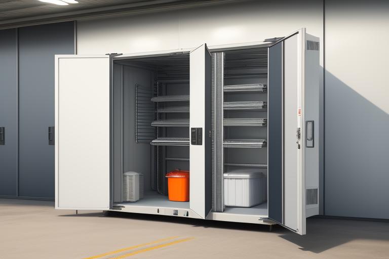 Several types of industrial refrigeration and storage units.