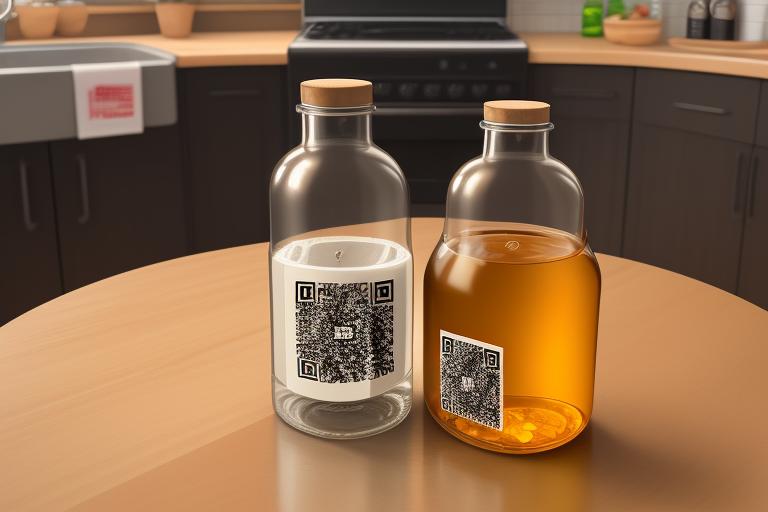 Smart glass bottle with QR code