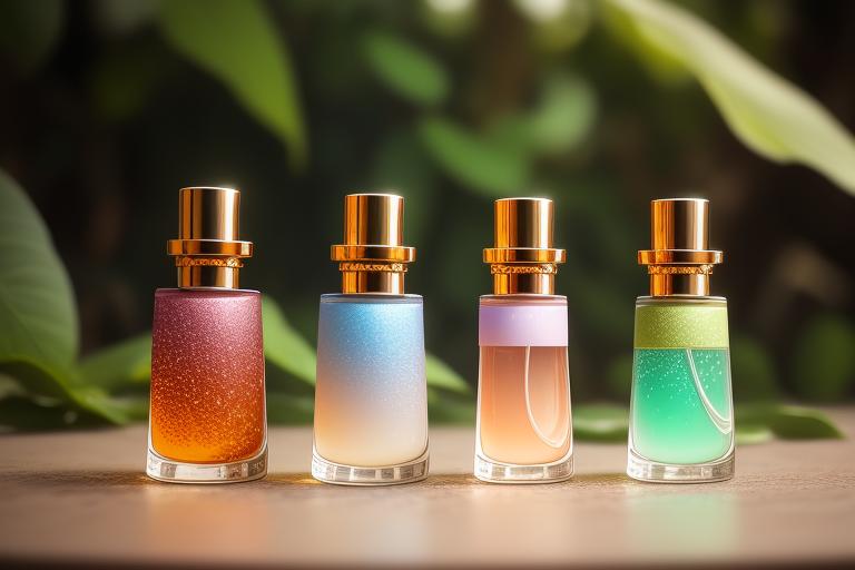 Sustainable perfume bottles made from recycled glass and organic materials