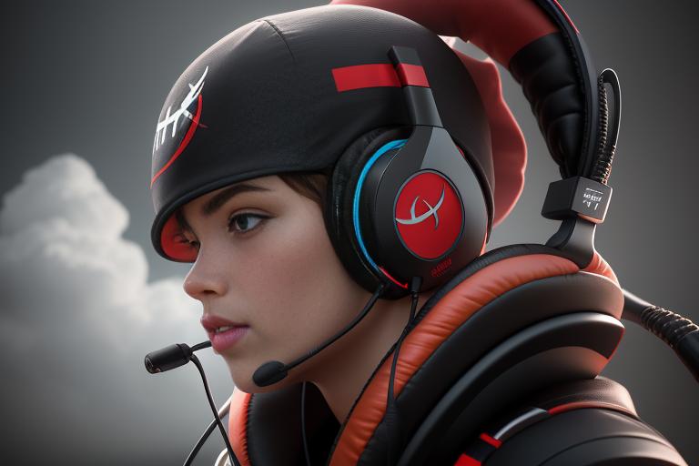 The HyperX Cloud II headset with a black and red color scheme along its frame.