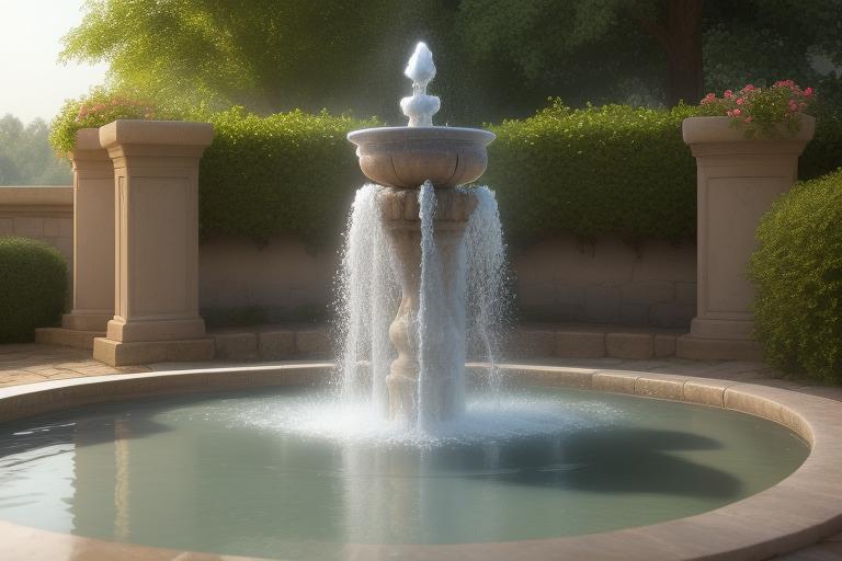 Water flowing from a fountain creating a soothing sound