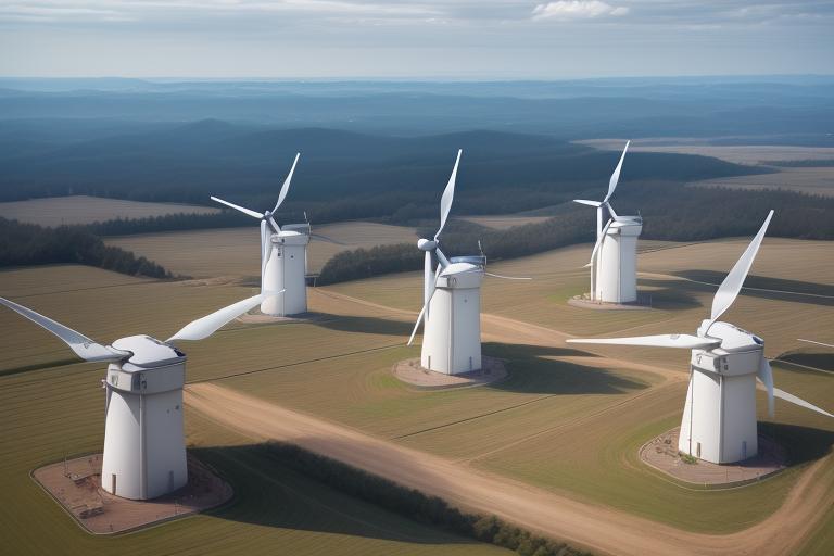 Wind turbines representing renewable energy production